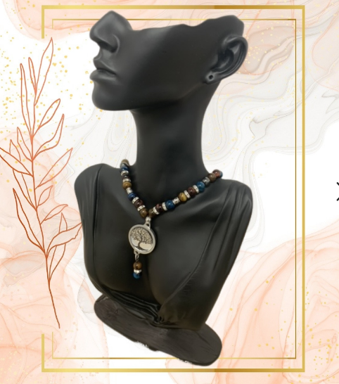 Collar OJO DE TIGRE, OJO DE TIGRE AZUL y OJO DE BUEY con protección contra olas